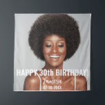 Birthday Party Photo 30th or other Birthday  Tapestry<br><div class="desc">This tapestry says Happy 30th birthday,  but the text is fully customisable,  so you could make this work for any occasion. The text is bold and fun,  and you can include any photo of your choosing.</div>