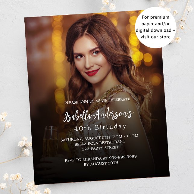 Birthday party photo budget invitation (Creator Uploaded)