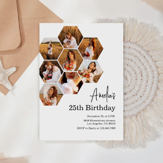 Birthday Party Photo Collage Invitation