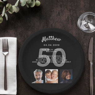 Birthday party photo fun facts black white guy paper plate