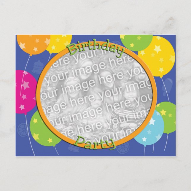 Birthday Party Photo Invitation Template (Front)