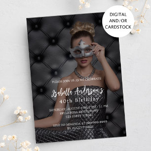 Birthday party photo modern invitation