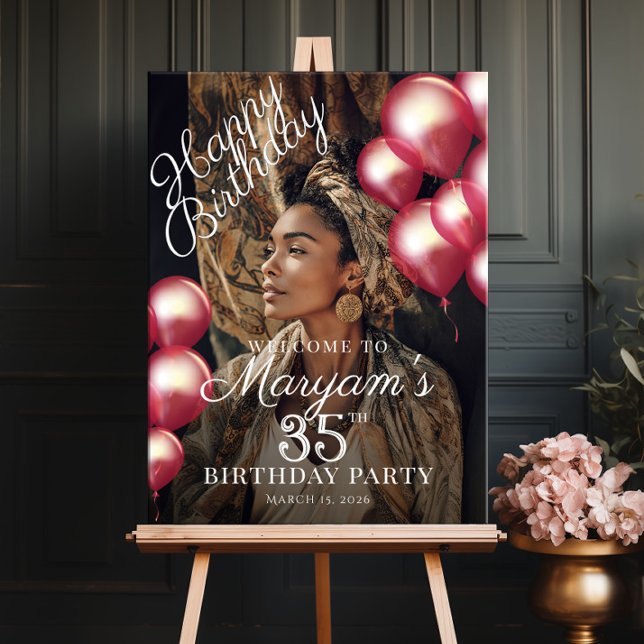Birthday party photo welcome poster (Creator Uploaded)