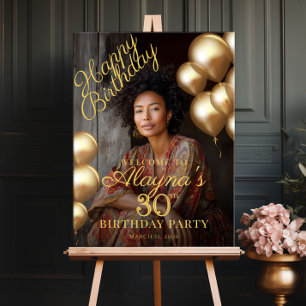 Birthday party photo welcome poster