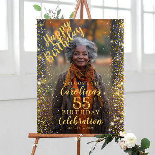Birthday party photo welcome poster