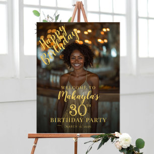 Birthday party photo welcome poster