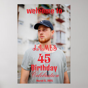 Birthday party photo welcome sign