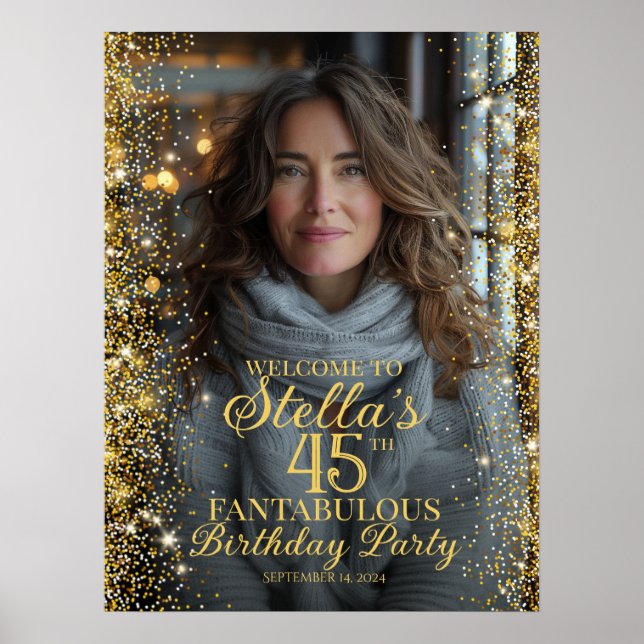 Birthday party photo welcome sign (Front)