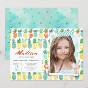Birthday Party Pineapple Fruit Invitations