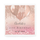 Birthday party pink rose gold glitter balloons