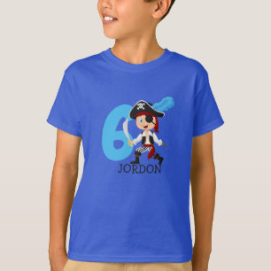 Birthday Party Pirate 6th Name T-Shirt
