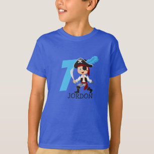 Birthday Party Pirate 7th Name  T-Shirt