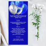 Birthday party program menu royal blue<br><div class="desc">Birthday party program and menu.  Personalise and add a name,  age and your program. A royal blue background. White coloured letters.
Back: add the celebration dinnner menu.</div>