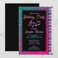 Birthday Party Rainbow Glitter Piano