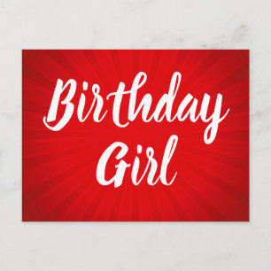 Birthday Party Red Sunburst Postcard