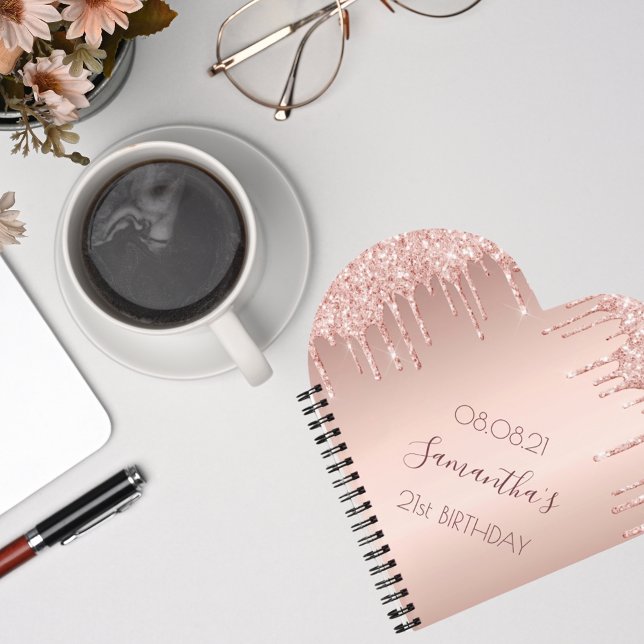 Birthday party rose gold drips notebook (Creator Uploaded)