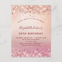 Birthday party rose gold pink glitter sparkle