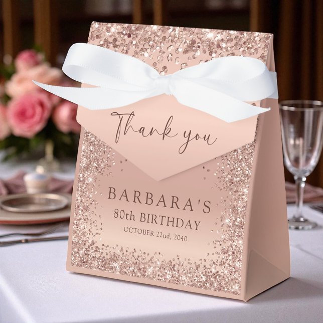 Birthday Party Rose Gold Thank You Cute Favour Box (Creator Uploaded)