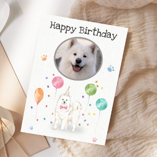 Birthday Party Samoyed Dog Animal Card