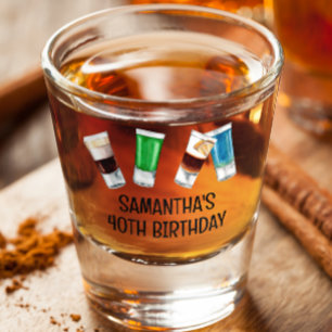 Birthday Party Shot Drink Alcohol Personalised Glass