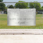 Birthday party silver glitter sparkle name