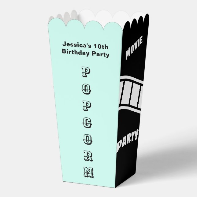 Birthday Party Snack Movie Night Stylish Popcorn Favour Box (Front)
