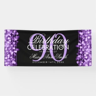 Birthday Party Sparkles Purple Banner