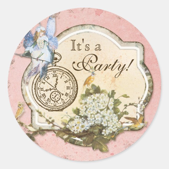 Birthday Party Sticker or Seal - Faerie Princess (Front)