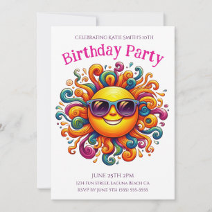 Birthday Party- Sunny Smiles Invitation
