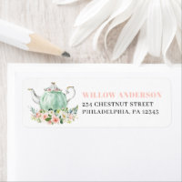 Birthday Party Tea Party Return Address Labels