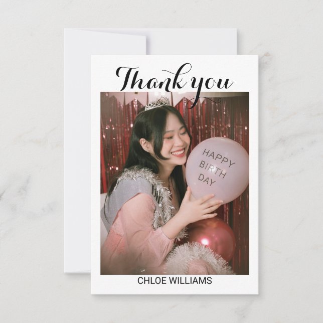 Birthday party Thank You Card (Front)