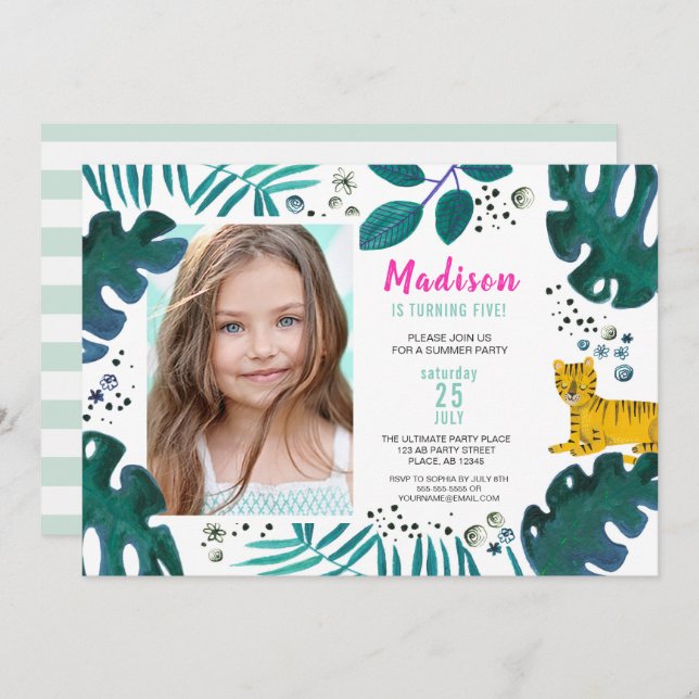 Birthday Party | Tiger Jungle | Invitations (Front/Back)