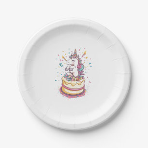 Birthday Party Unicorn (1) Paper Plate