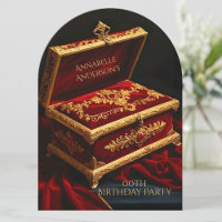 Birthday Party Vintage Gold Red Jewel Box