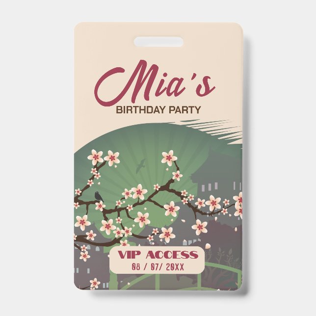 Birthday Party VIP Access Badge ID Badge (Front)