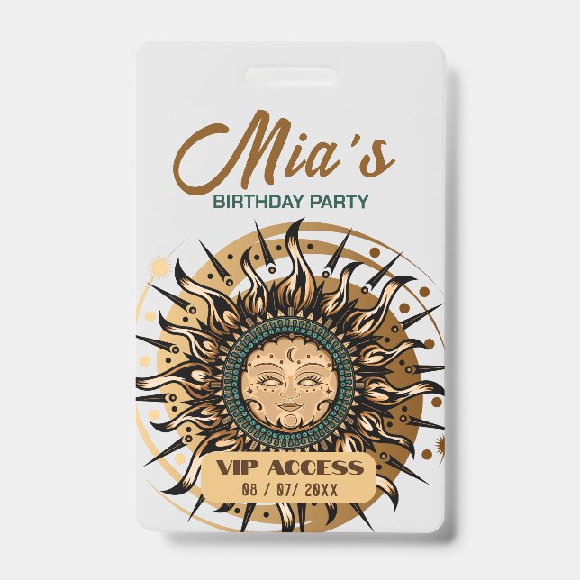 Birthday Party VIP Access Badge ID Badge (Front)