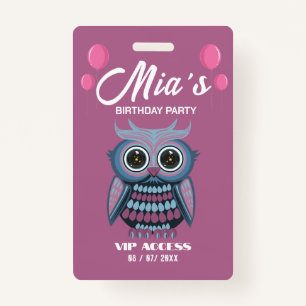 Birthday Party VIP Access Badge ID Badge