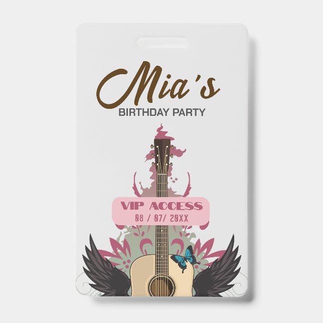 Birthday Party VIP Access Badge ID Badge (Front)