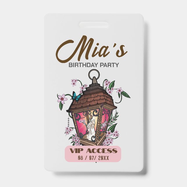 Birthday Party VIP Access Badge ID Badge (Front)