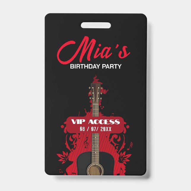 Birthday Party VIP Access Badge ID Badge (Front)
