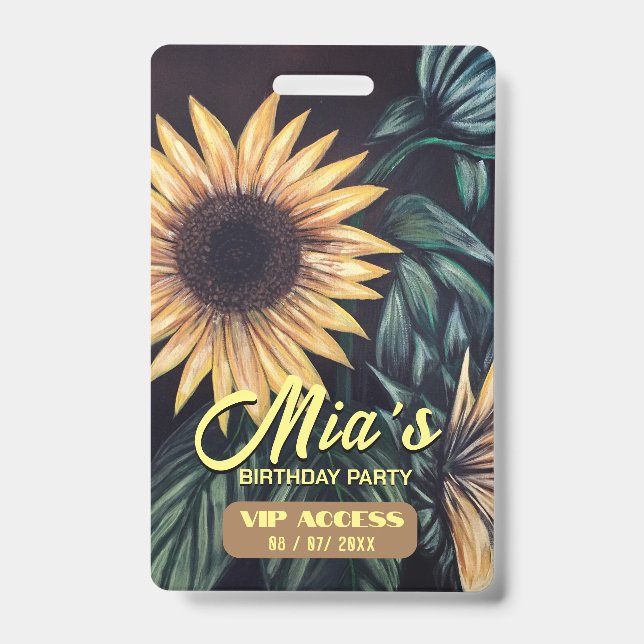 Birthday Party VIP Access Badge ID Badge (Front)