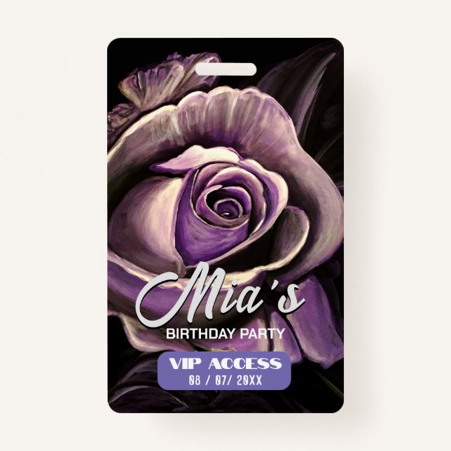 Birthday Party VIP Access Badge ID Badge (Front)