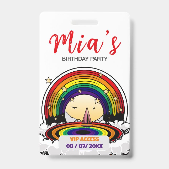 Birthday Party VIP Access Badge ID Badge (Front)