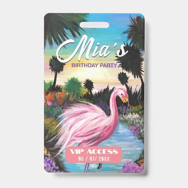 Birthday Party VIP Access Badge ID Badge (Front)