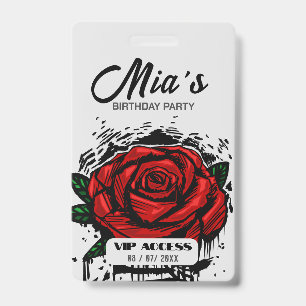 Birthday Party VIP Access Badge ID Badge