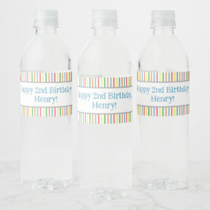 Birthday Party Water Bottle Label with Balloons