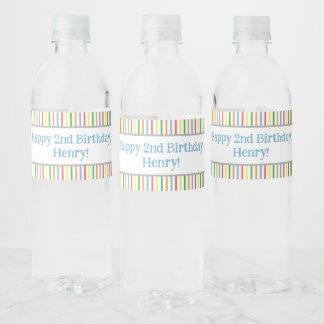 Birthday Party Water Bottle Label with Balloons