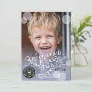 Birthday Party Watercolor   Invitations Boy