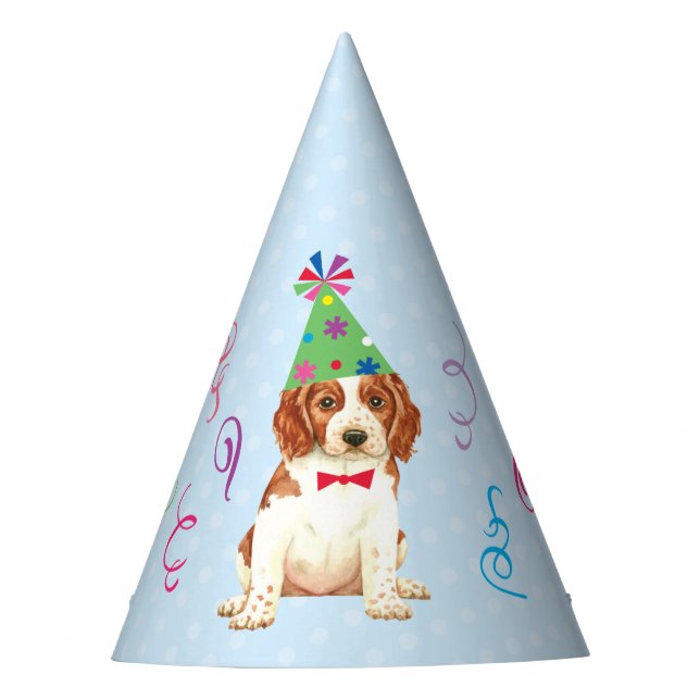 Birthday Party Welsh Springer Spaniel Hat (Front)