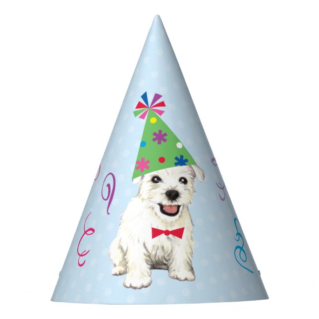 Birthday Party Westie Party Hat (Front)